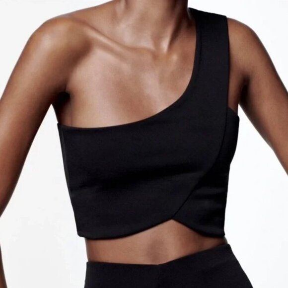 Zara Women's Black Crop-top SIZE L 6050/351/800 - Picture 4 of 5